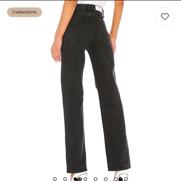 RE/DONE ORIGINALS HIGH RISE LOOSE IN WASHED BLACK WITH RIPS - Picture 6 of 7